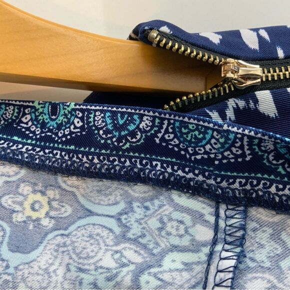 Ab Studio Sleeveles Sheath Dress Womens Size 8 Blue Knit Banded Hem Knee Length - Picture 8 of 9